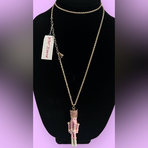 Betsey Johnson Nutcracker Rhinestone Long Pendant Necklace NWT - Picture 2 of 16